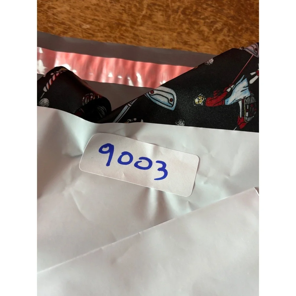 Golf Novelty Tie Mens OS Black Sports Clubs‎ Bags Polyester Necktie